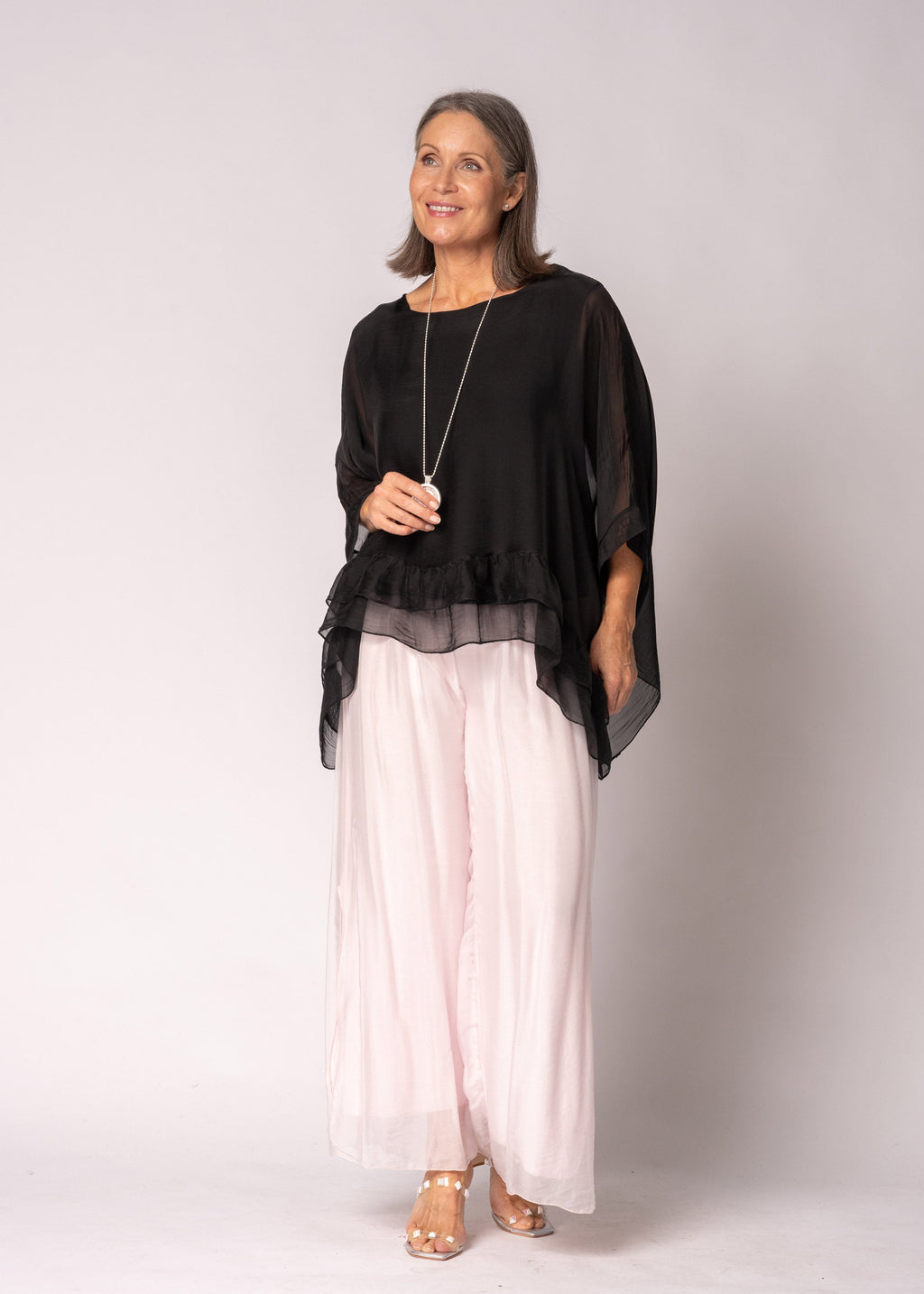 Amelina Silk Top in Onyx