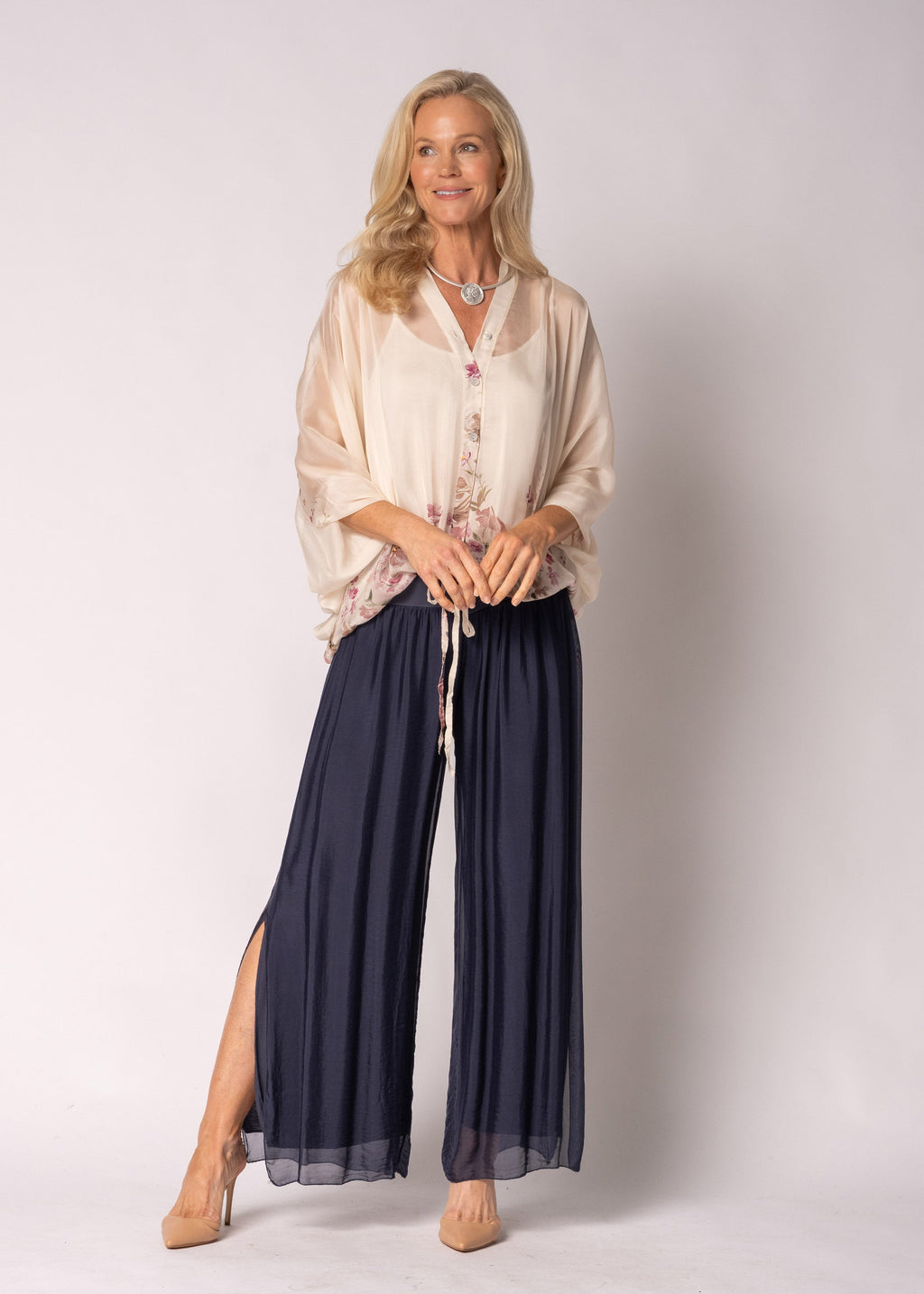 Arlet Silk Top in Blush