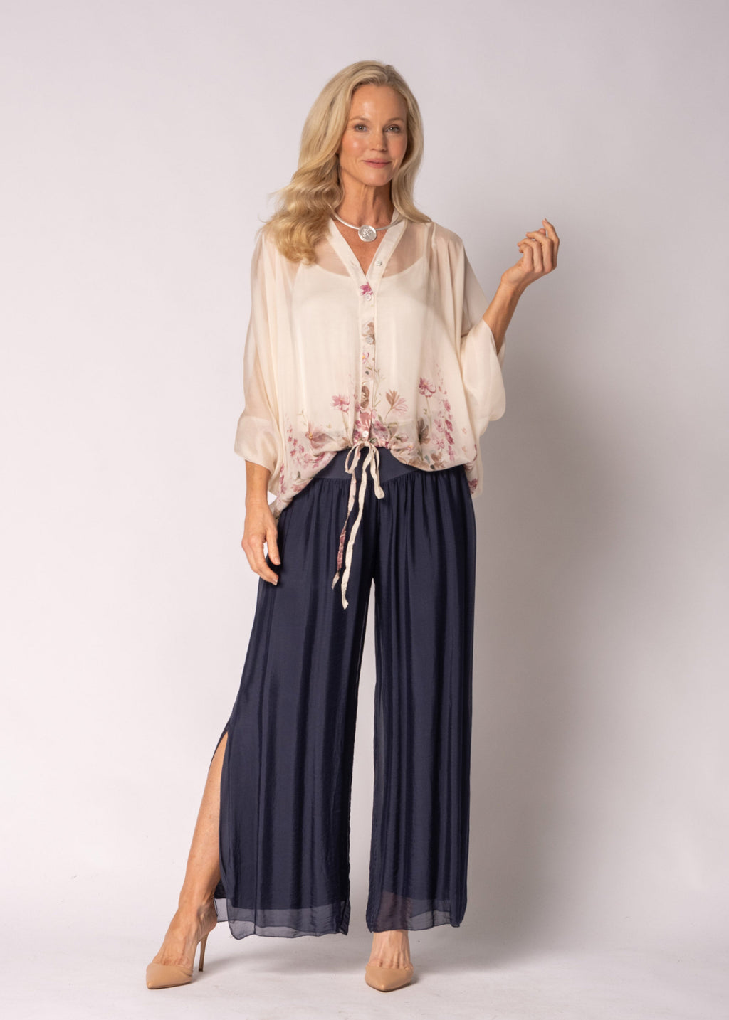 Arlet Silk Top in Blush