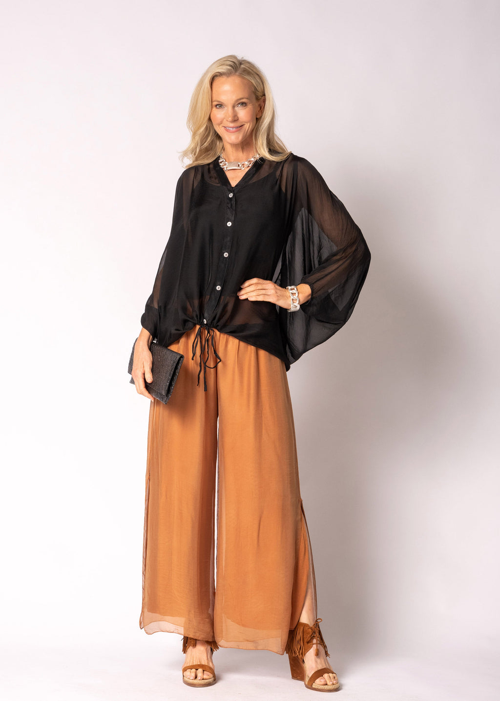 Arlet Silk Top in Onyx