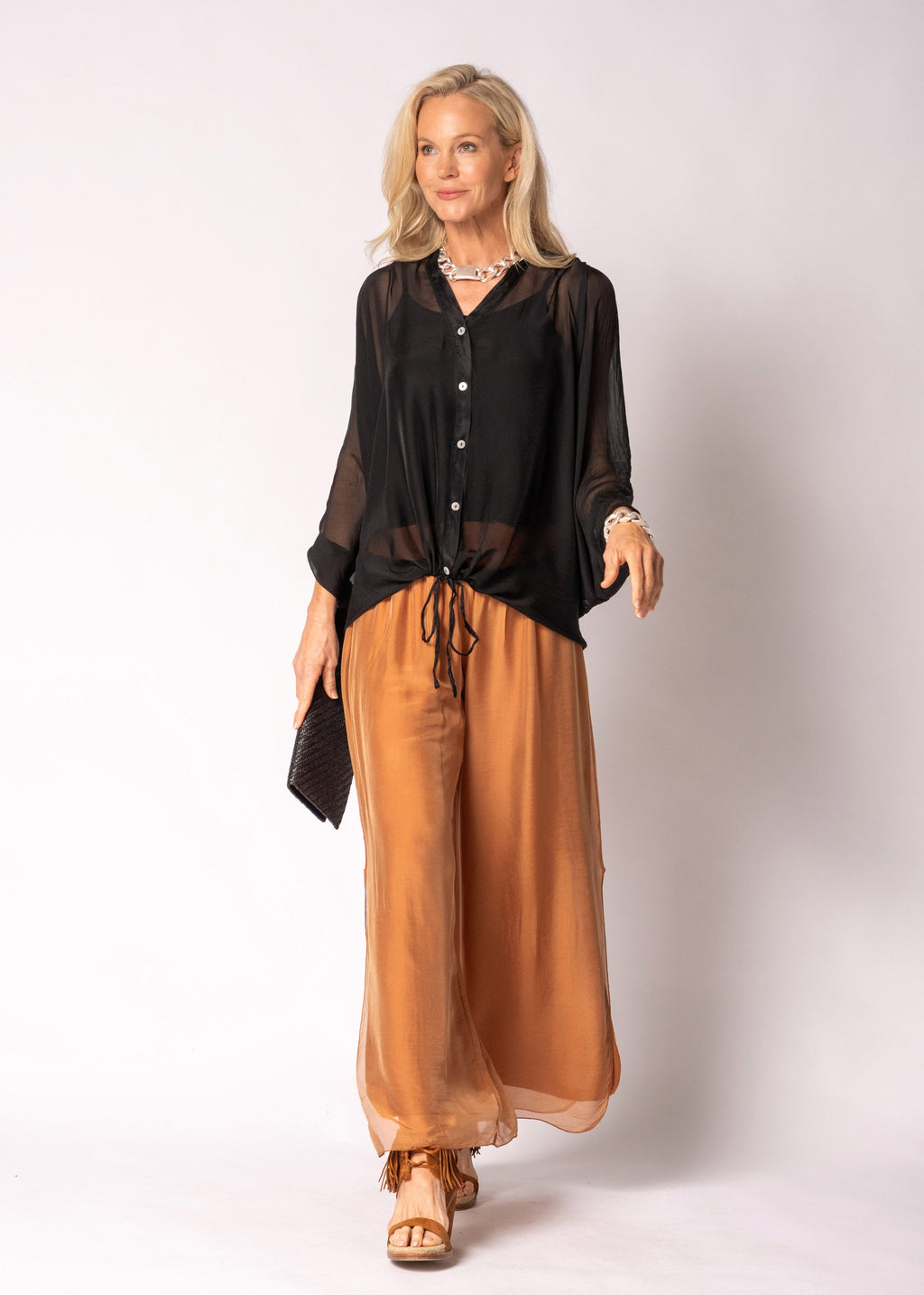 Arlet Silk Top in Onyx