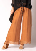 Gia Silk Pants in Burnt Toffee