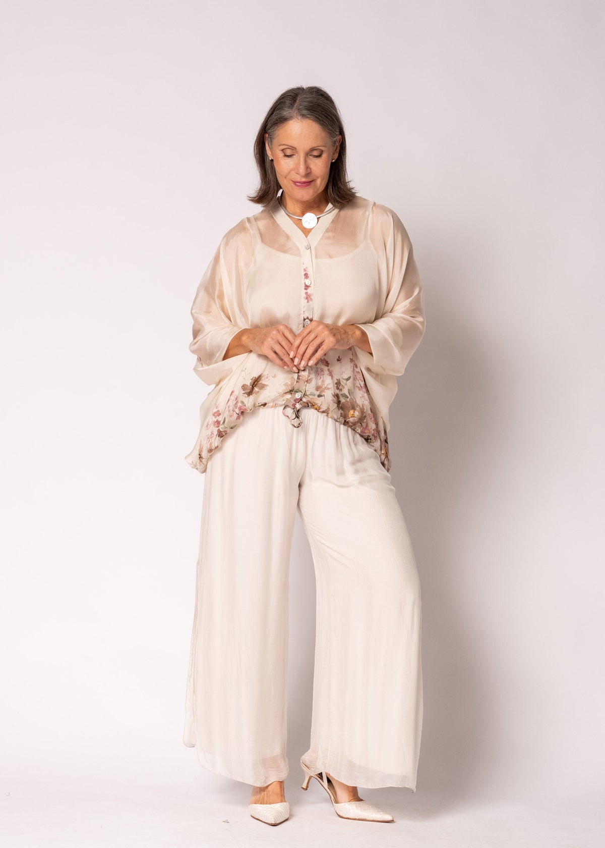 Arlet Silk Top in Latte