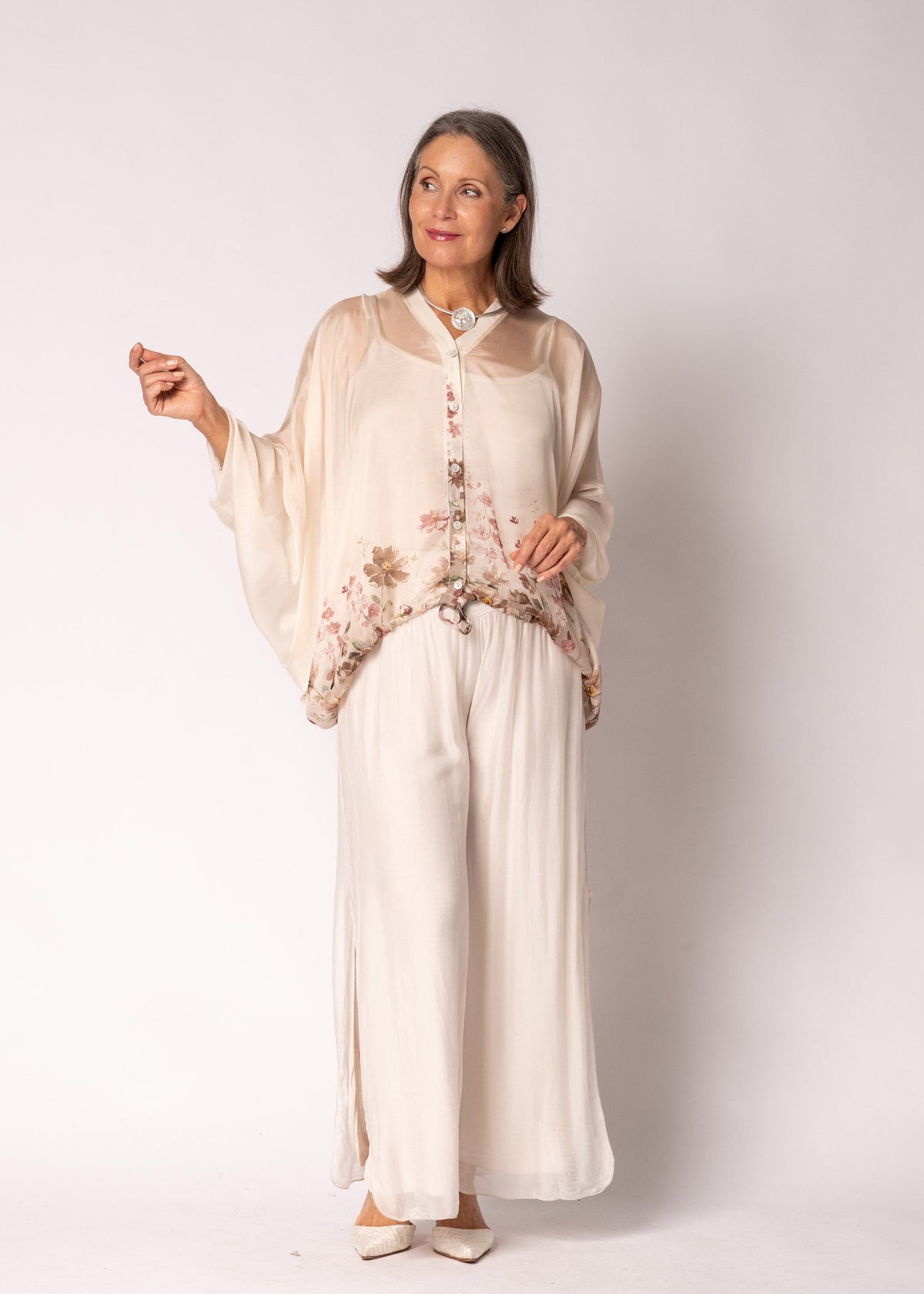 Arlet Silk Top in Latte