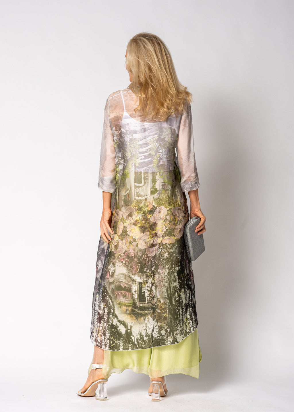 Gia Silk Pants in Lily Green