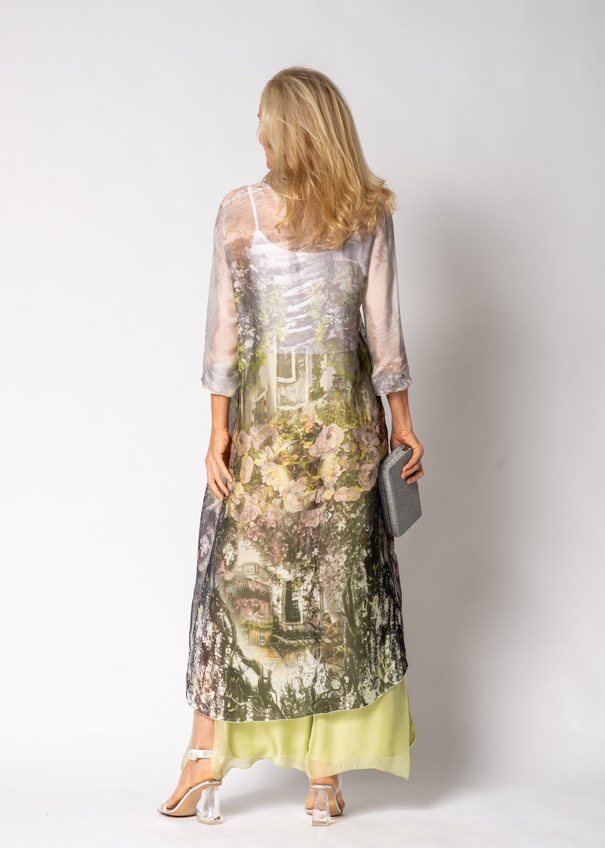 Gia Silk Pants in Lily Green