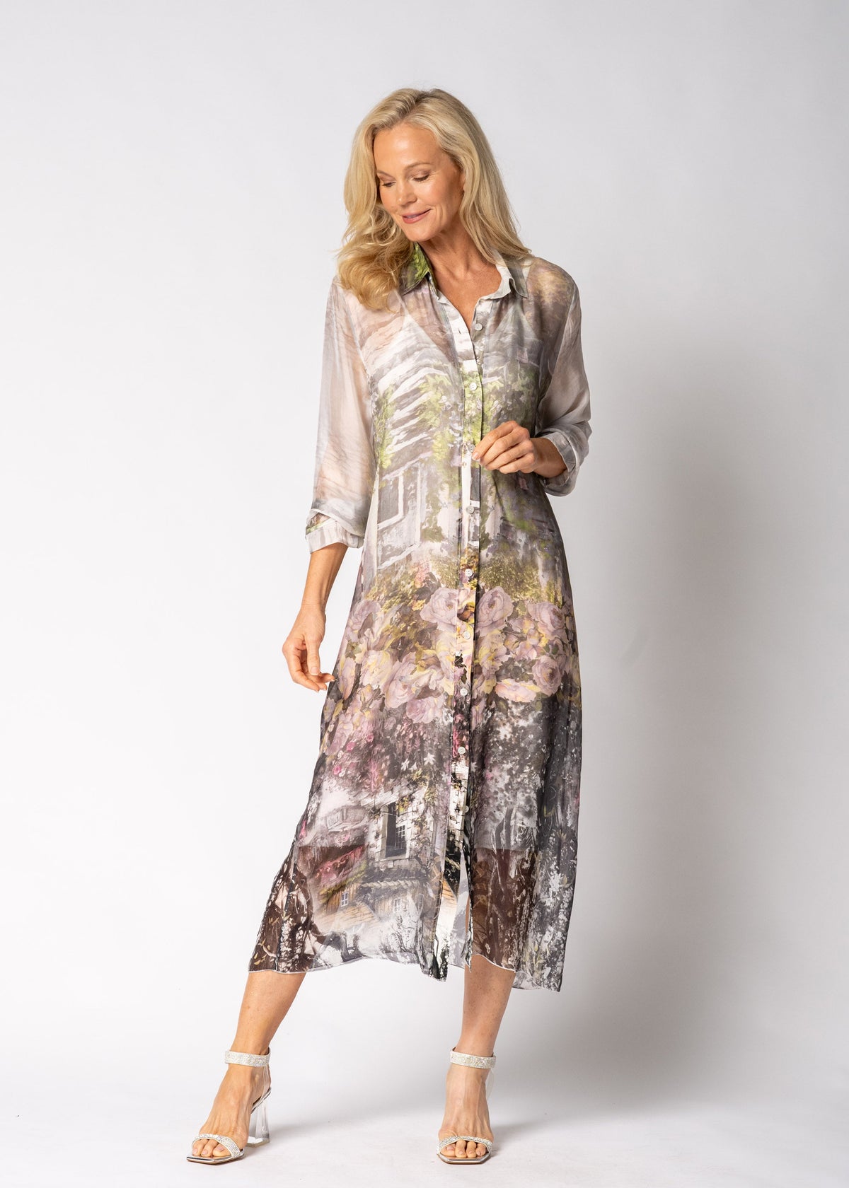 Letara Silk Dress in White