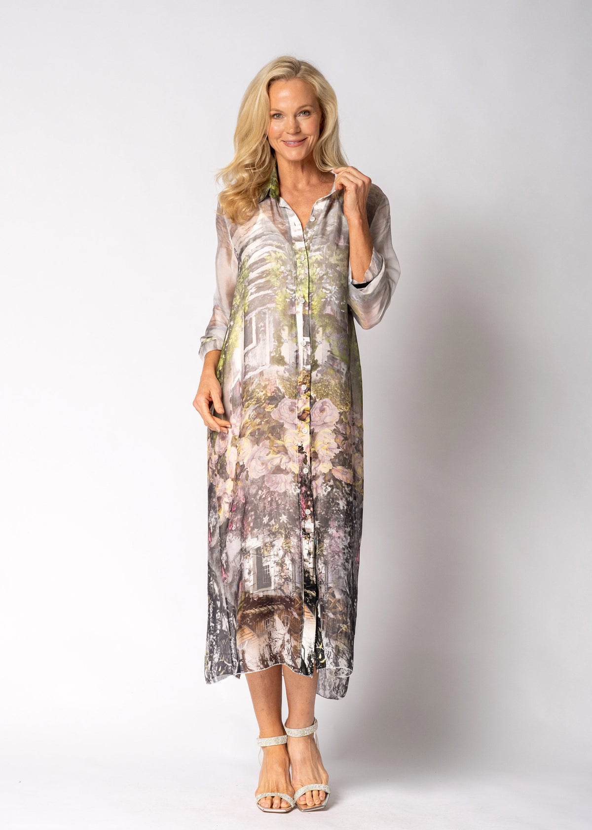 Letara Silk Dress in White