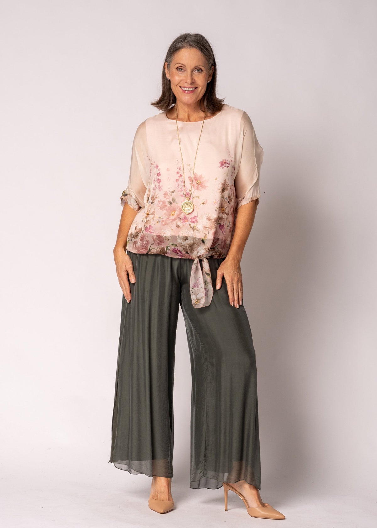 Petal Silk Top in Blush