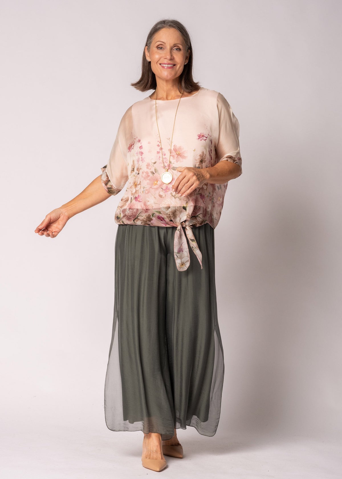 Petal Silk Top in Blush
