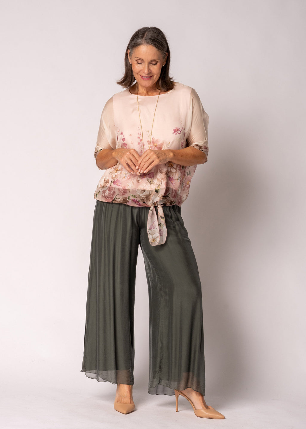 Petal Silk Top in Blush