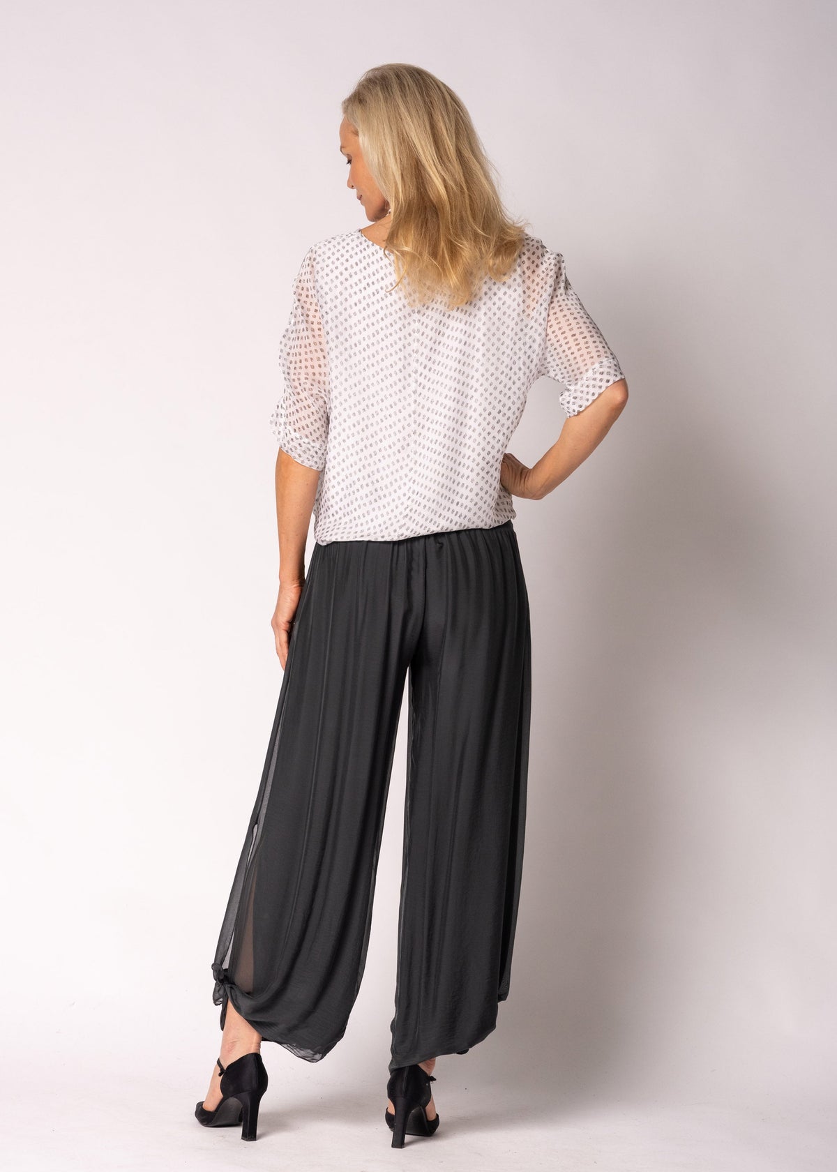 Petal Silk Top in White