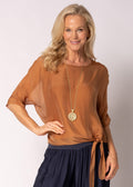 Petal Silk Top in Burnt Toffee