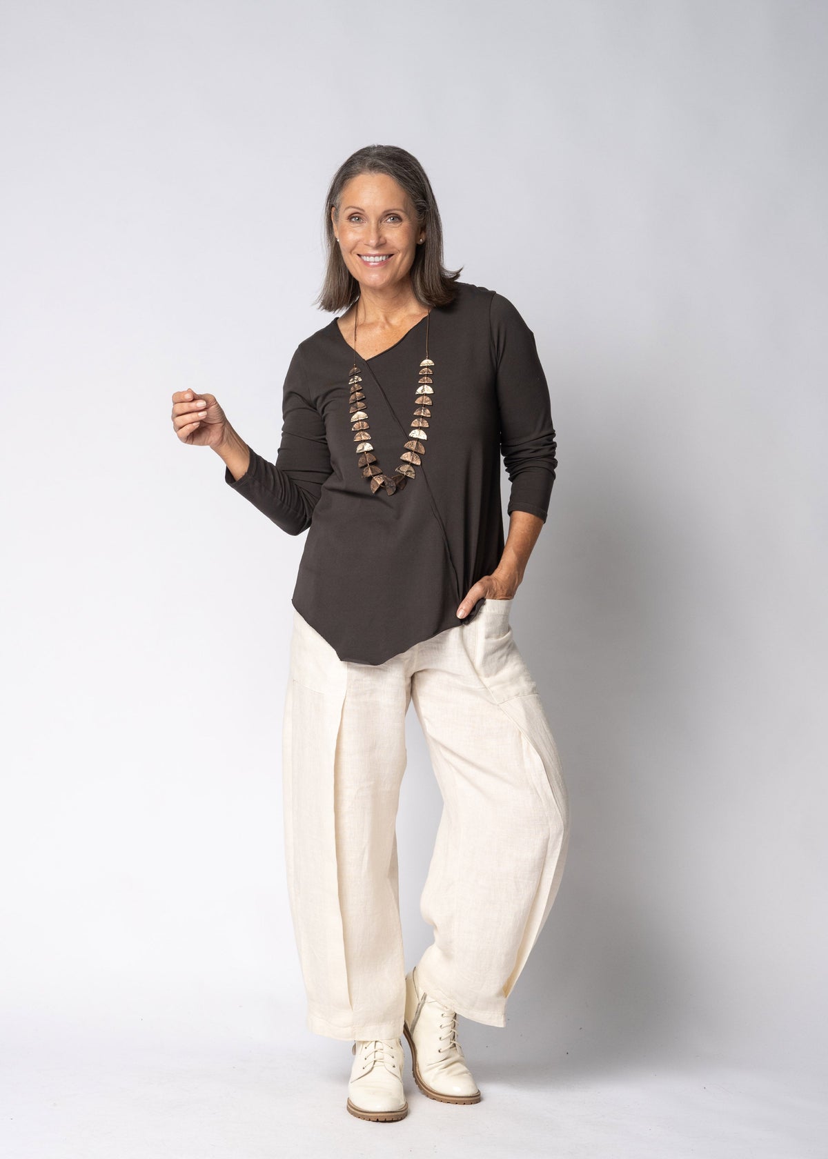 Mielle Top in Chocolate Truffle