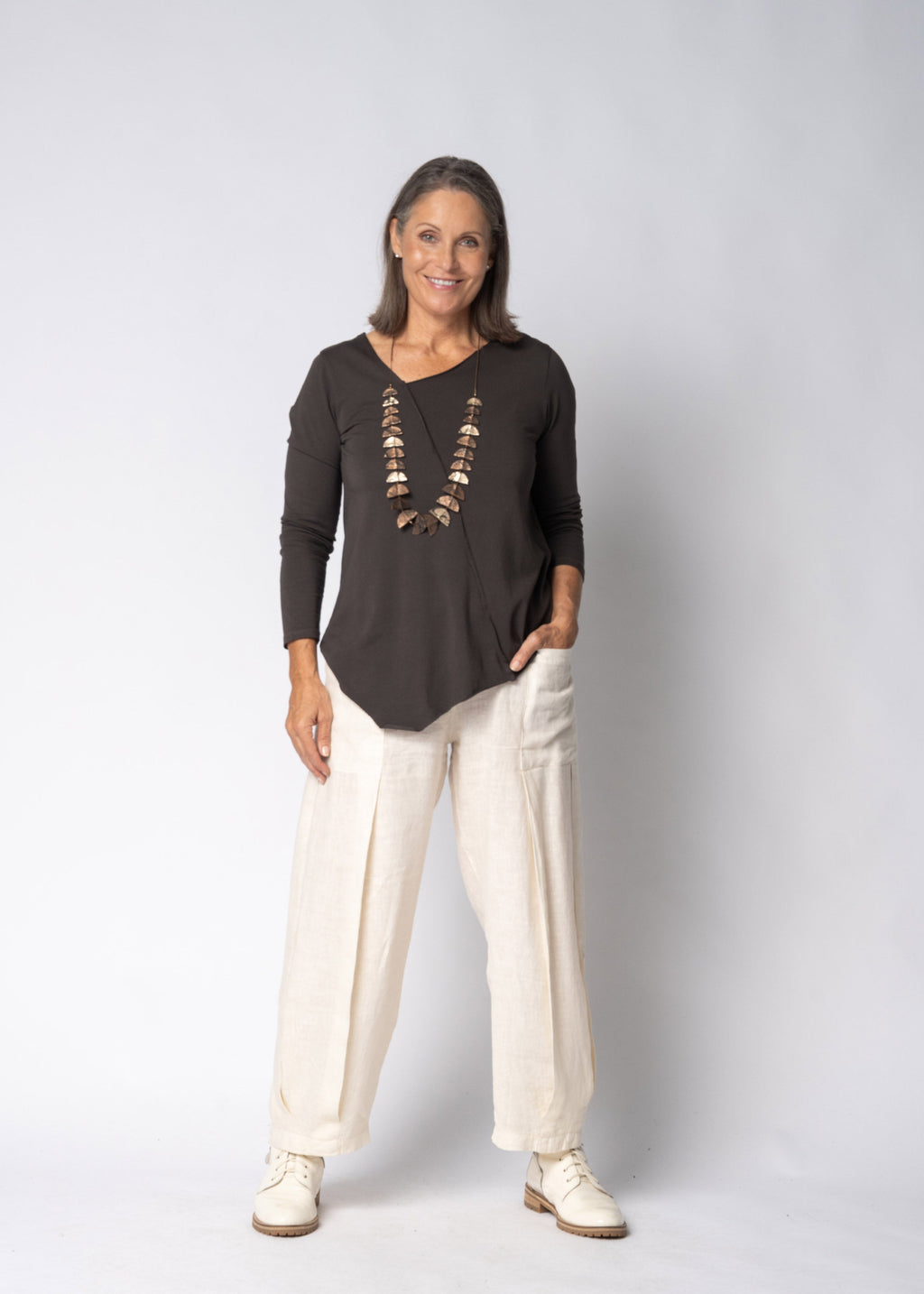 Mielle Top in Chocolate Truffle