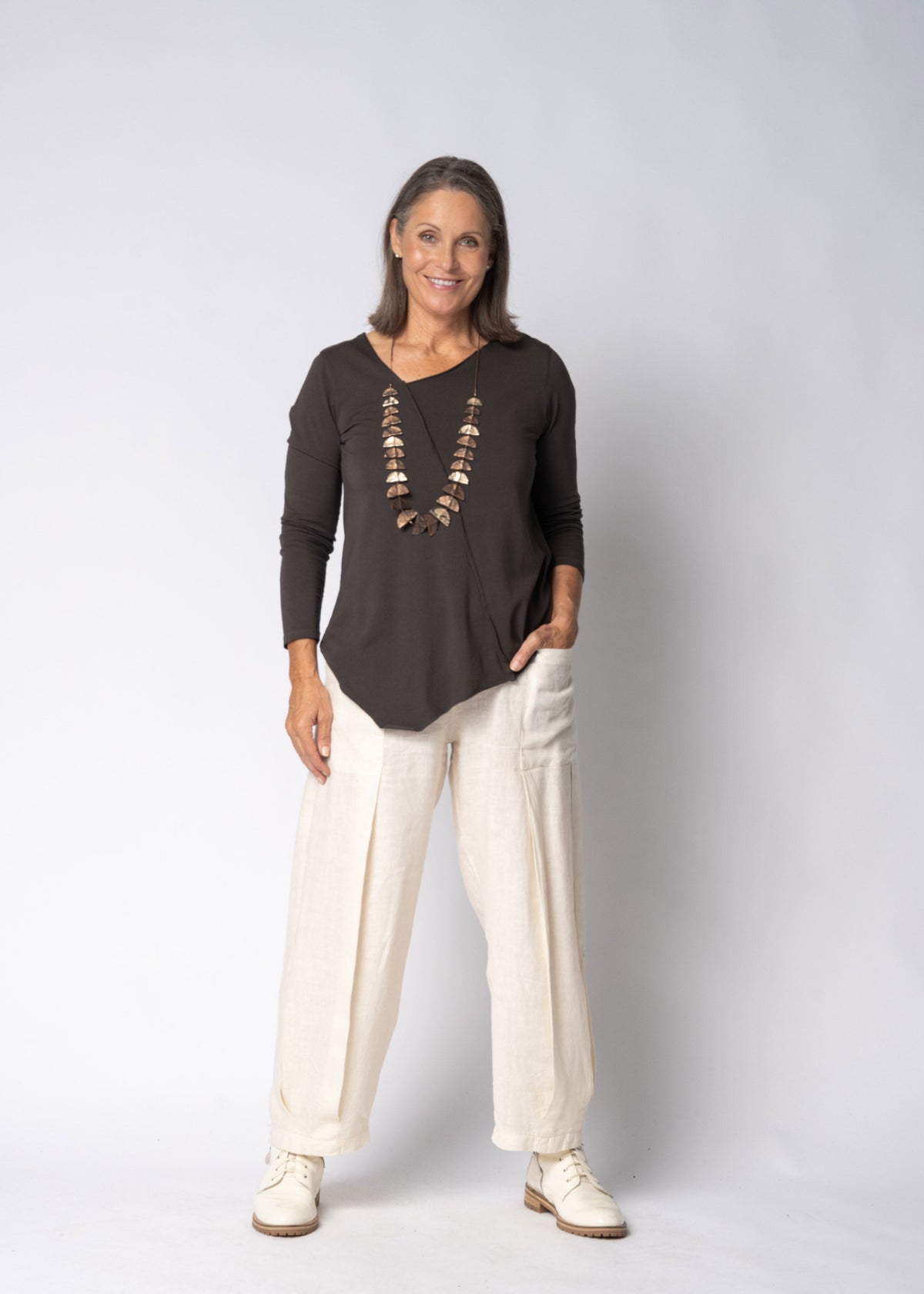 Mielle Top in Chocolate Truffle
