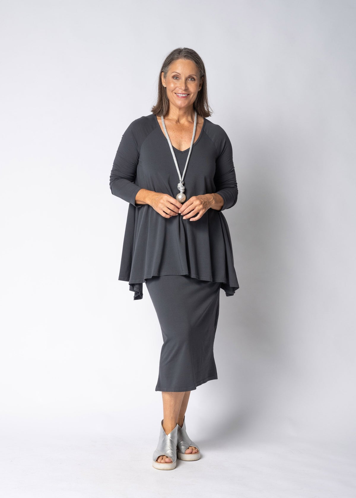 Emerie Dress in Granite
