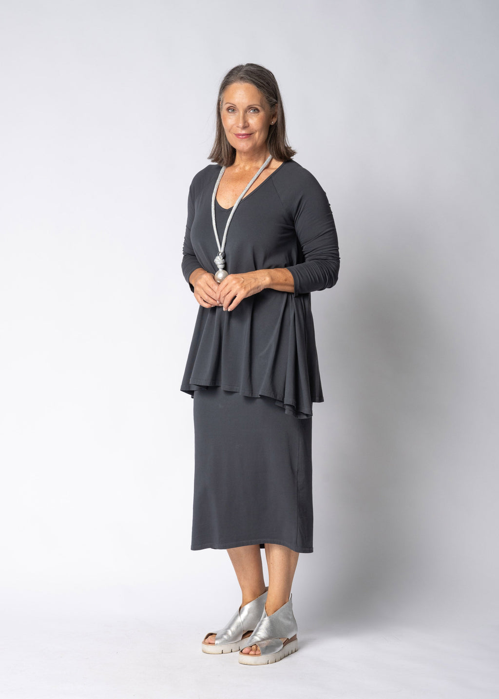 Emerie Dress in Granite