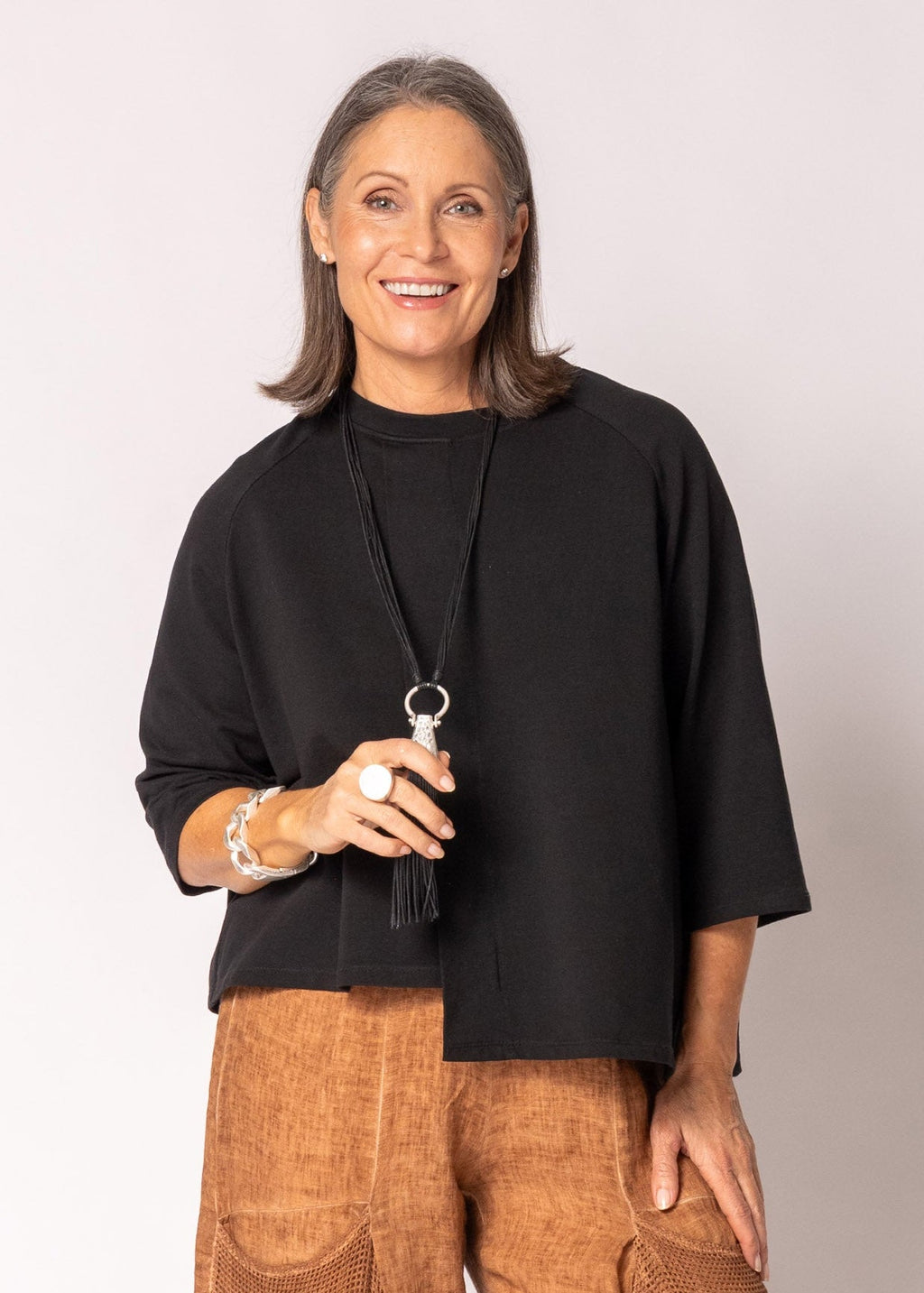 Serenelle Cotton Top in Onyx