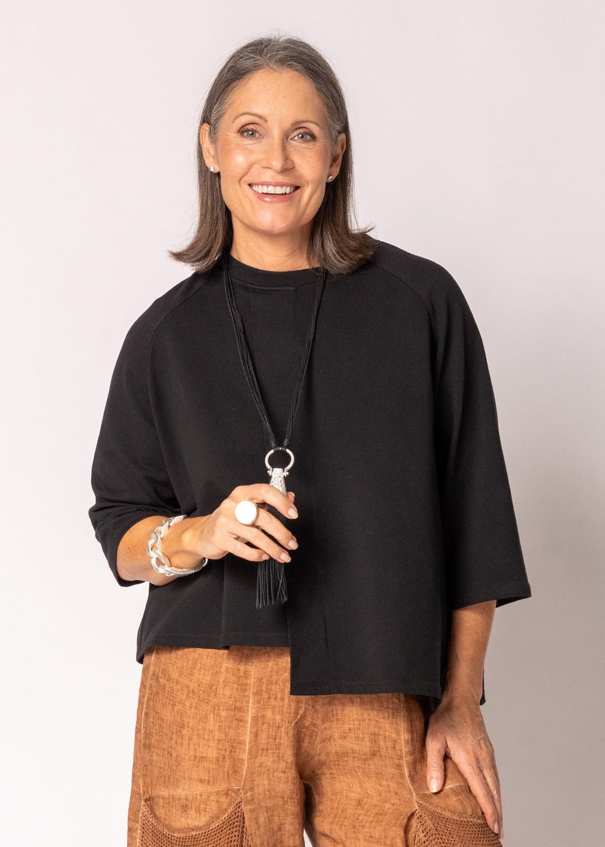 Serenelle Cotton Top in Onyx