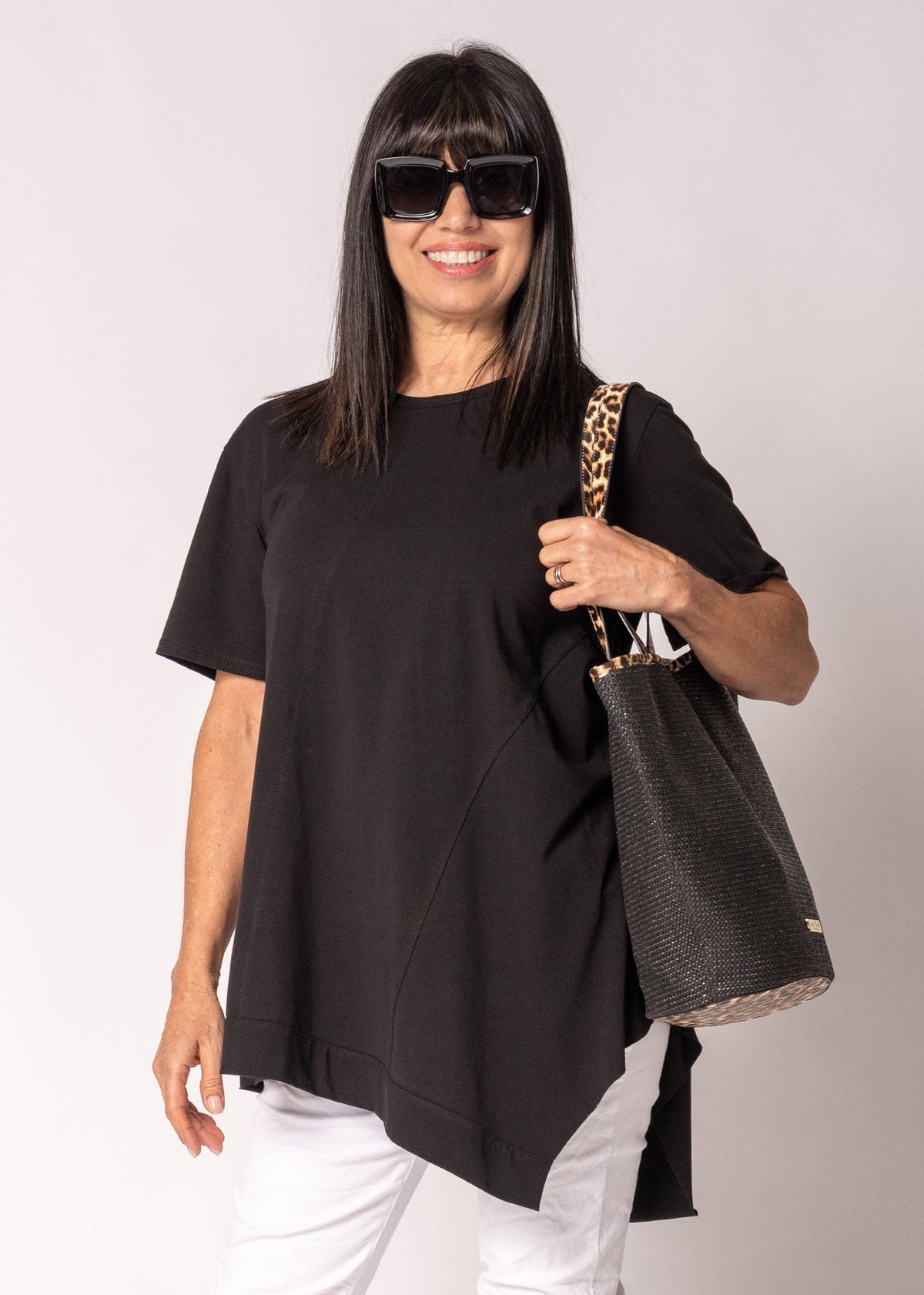Alodia Cotton Top in Onyx
