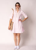 Alethea Linen Dress in Modena Pink