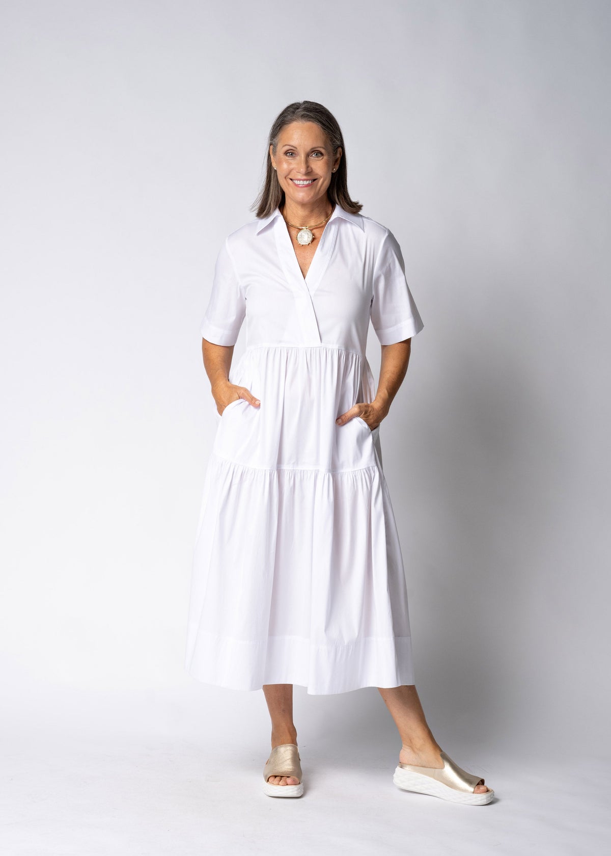 Nerina Dress in White