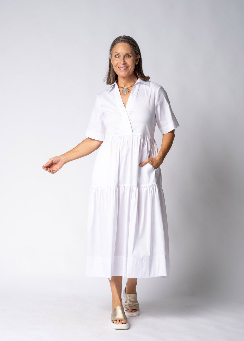 Nerina Dress in White