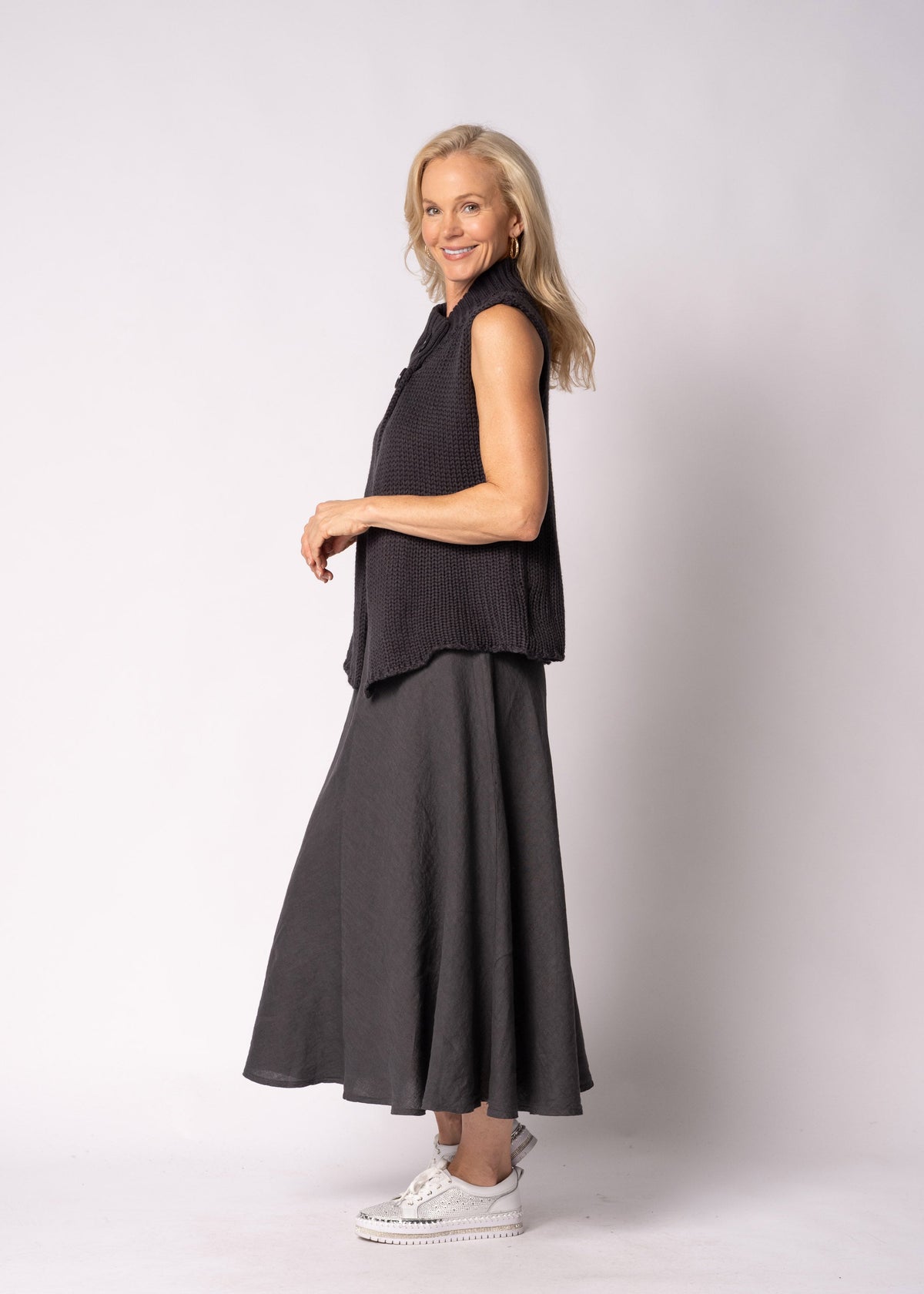 Cassara Knit Top in Granite