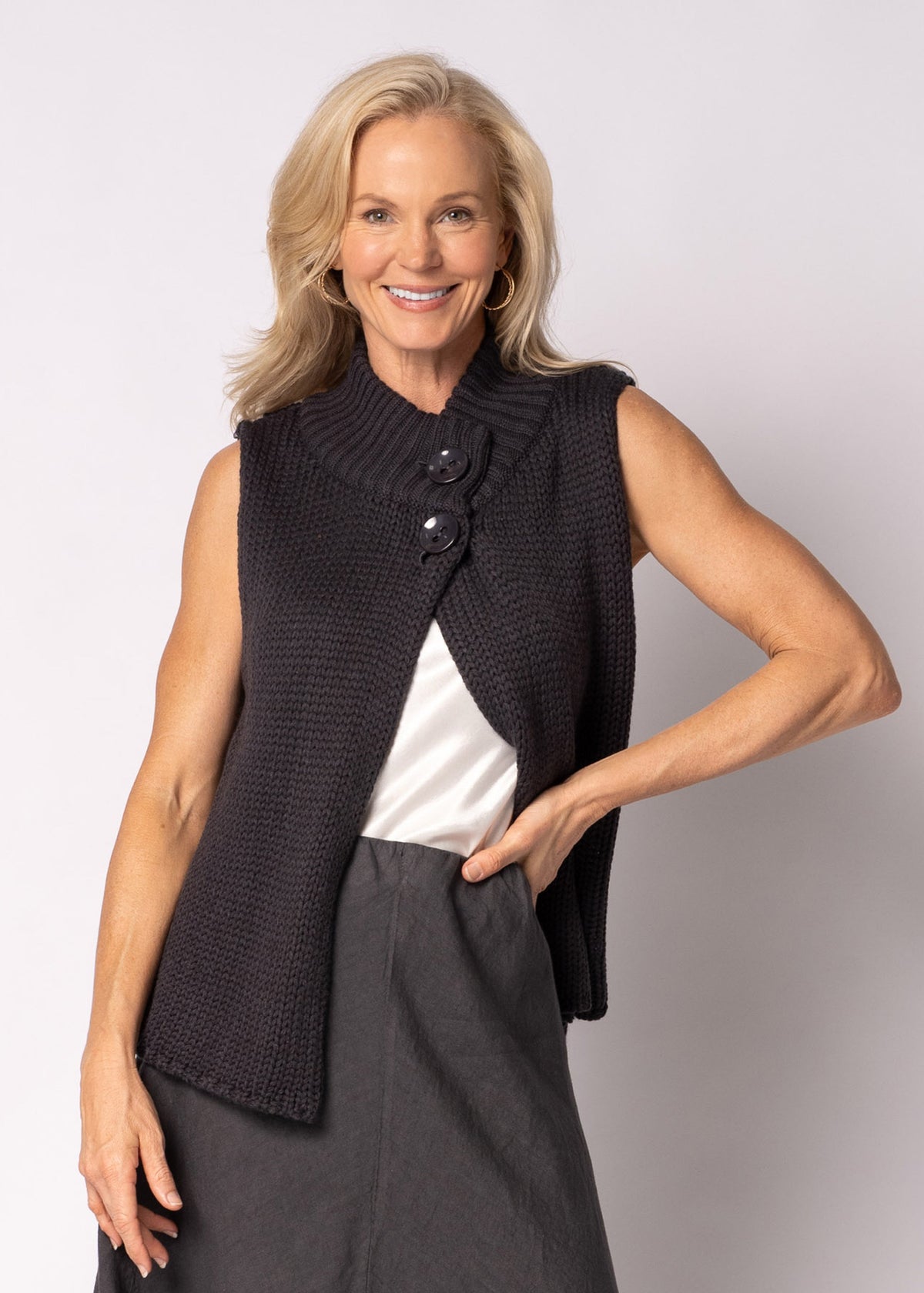 Cassara Knit Top in Granite