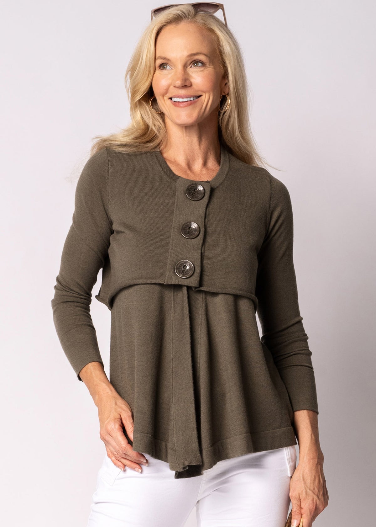 Marilla Knit Top in Moss Green