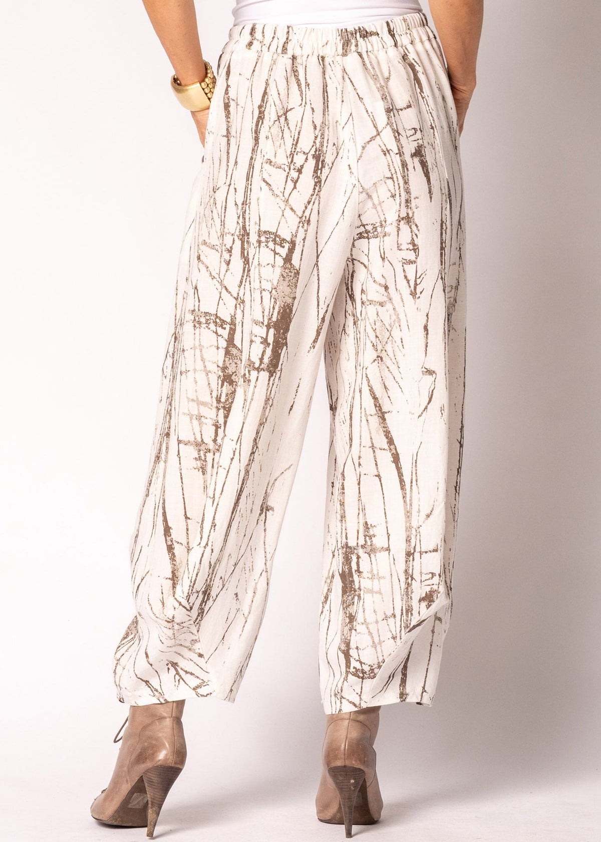 Elara Linen Blend Pants in Cream