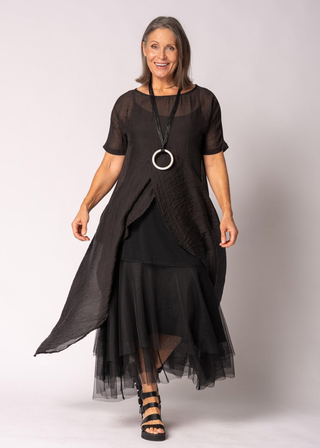 Ondine Cotton Skirt in Onyx
