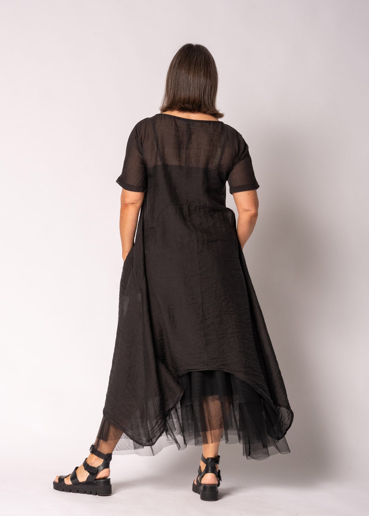 Ondine Cotton Skirt in Onyx