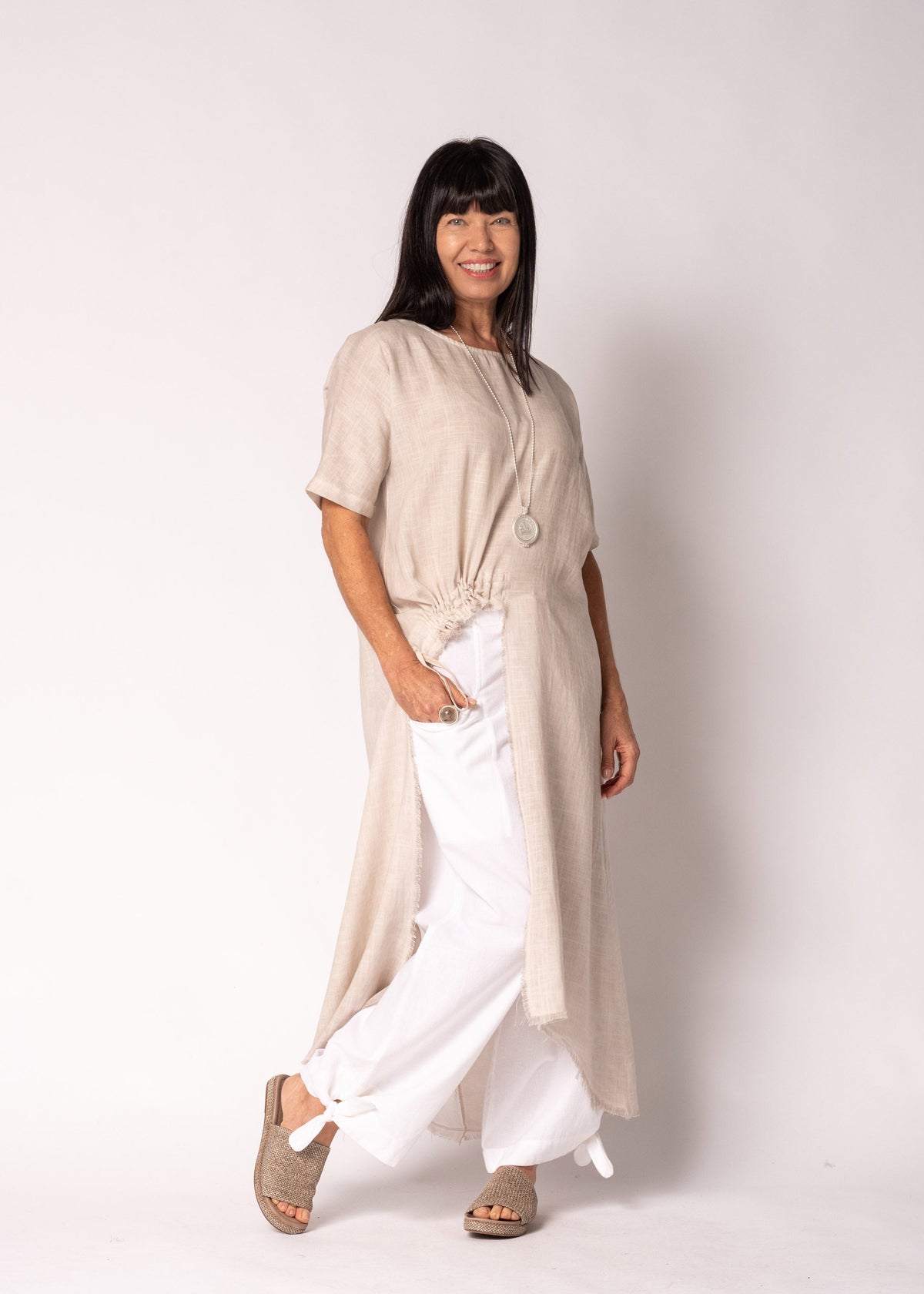 Delara Cotton Pants in White