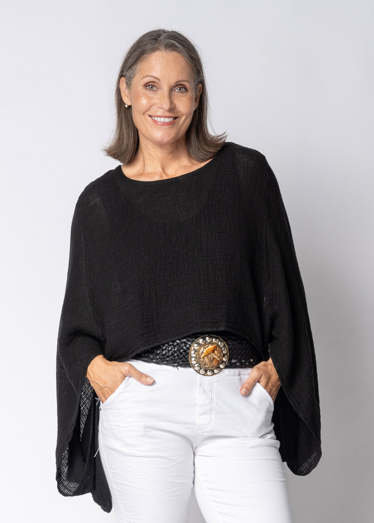 Valetta Linen Top in Onyx