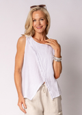 Justine Linen Top in White