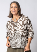 Floria Silk Top in Moss Green