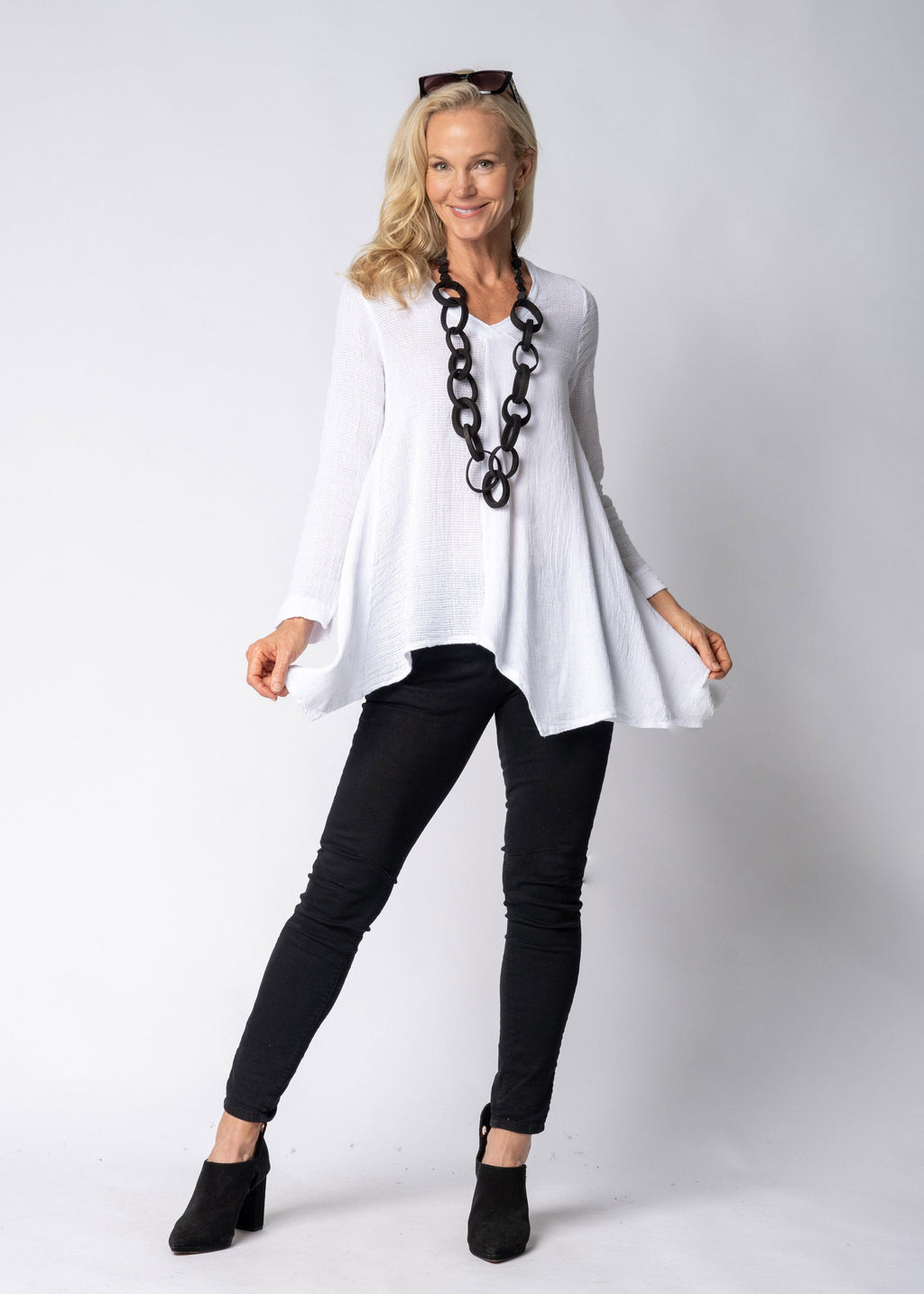Fable Linen Top in White