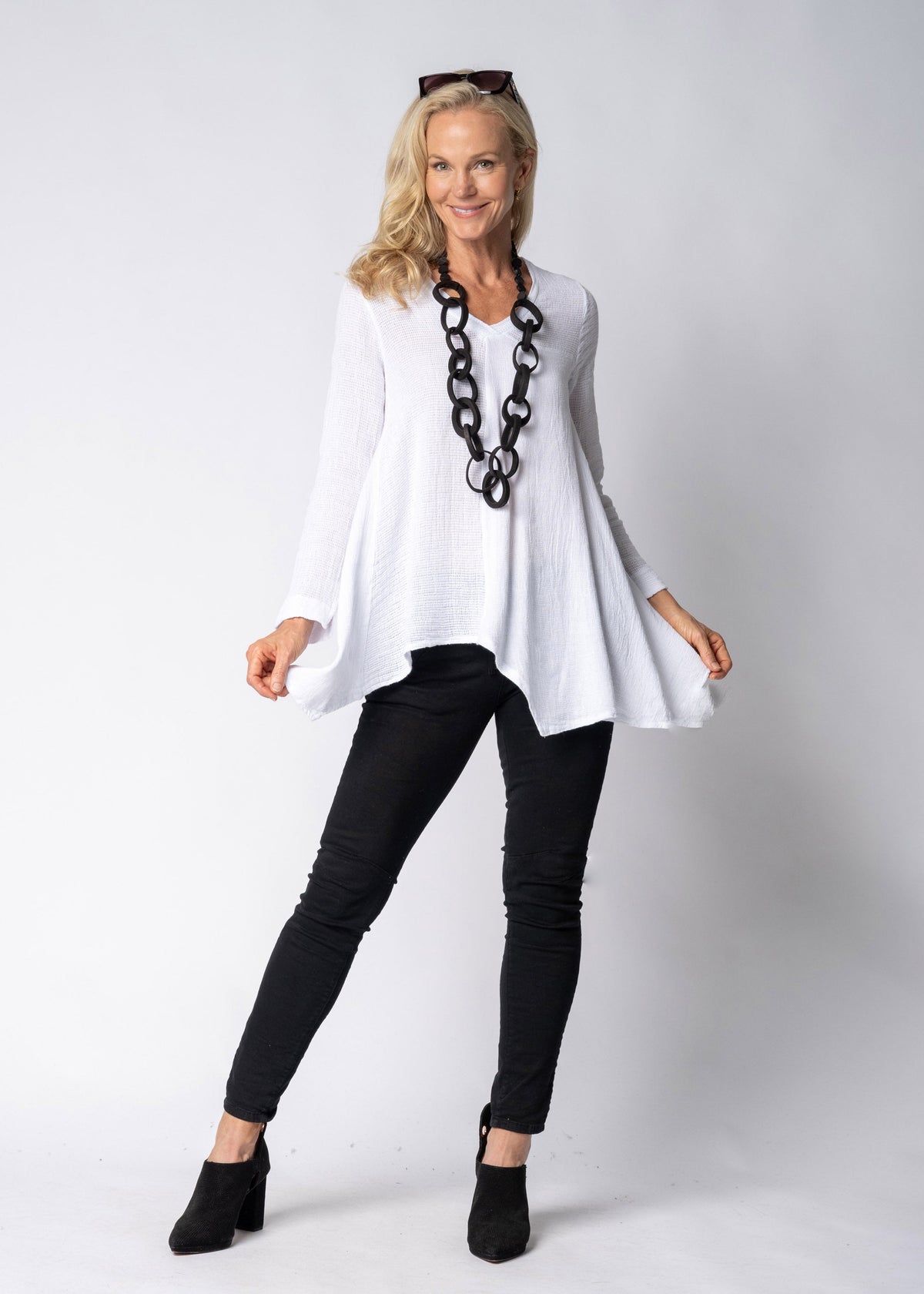 Fable Linen Top in White