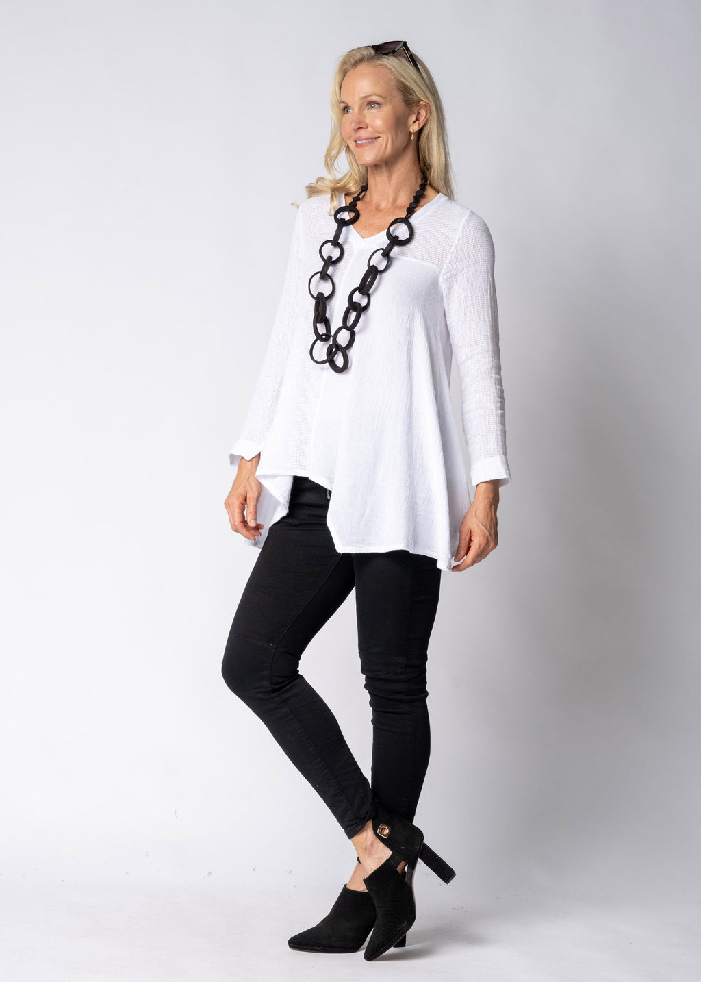 Fable Linen Top in White