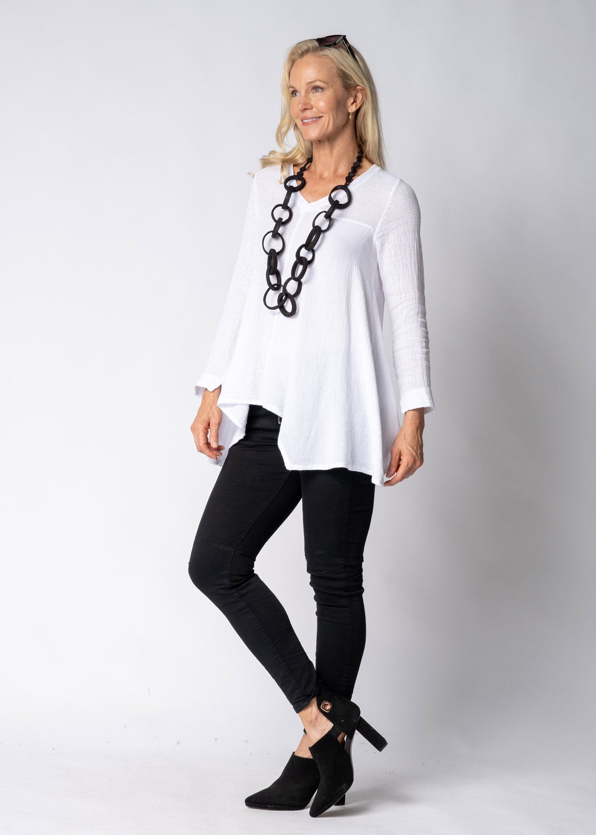 Fable Linen Top in White