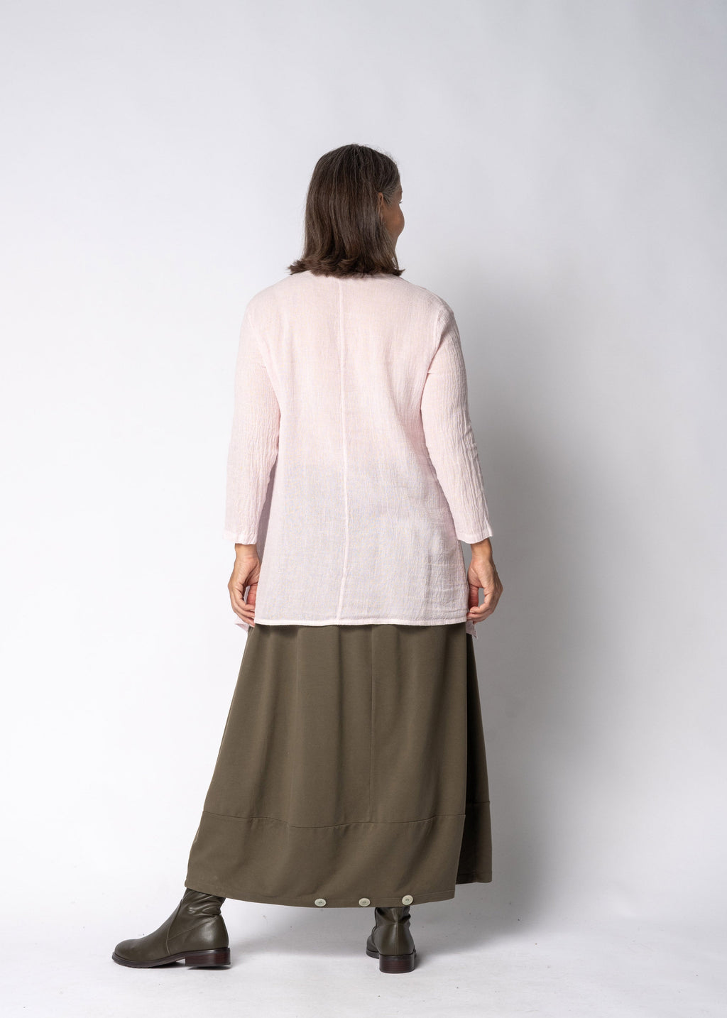 Marenna Linen Top in Modena Pink