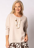 Arwyn Linen Blend Top in Latte