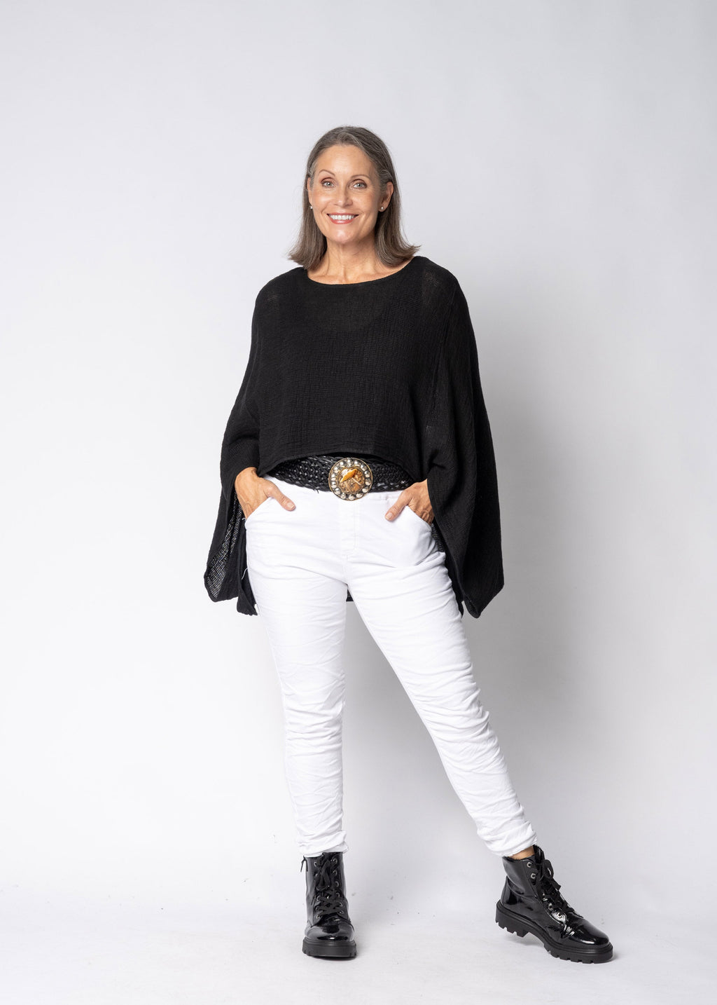 Valetta Linen Top in Onyx