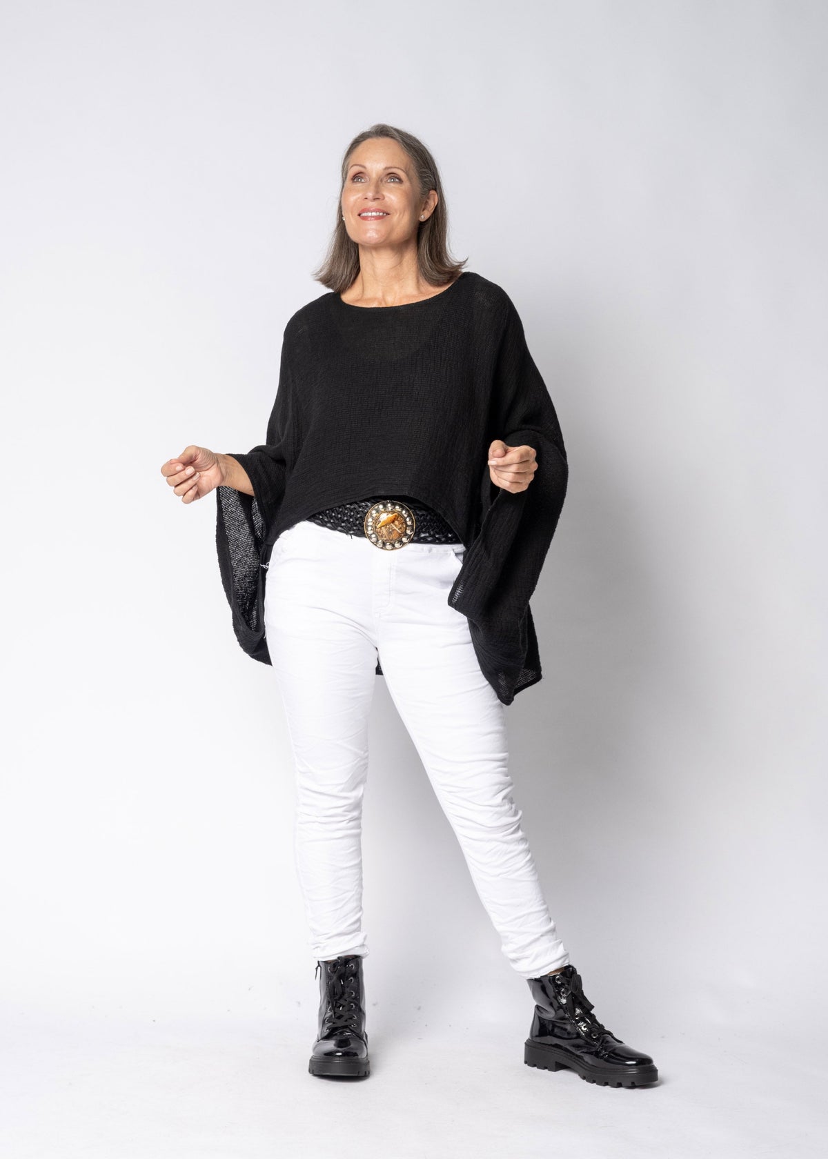 Valetta Linen Top in Onyx