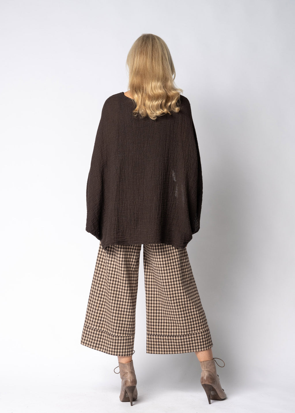 Valetta Linen Top in Chocolate Truffle