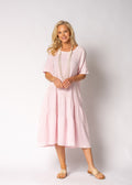 Sabella Linen Blend Dress in Modena Pink