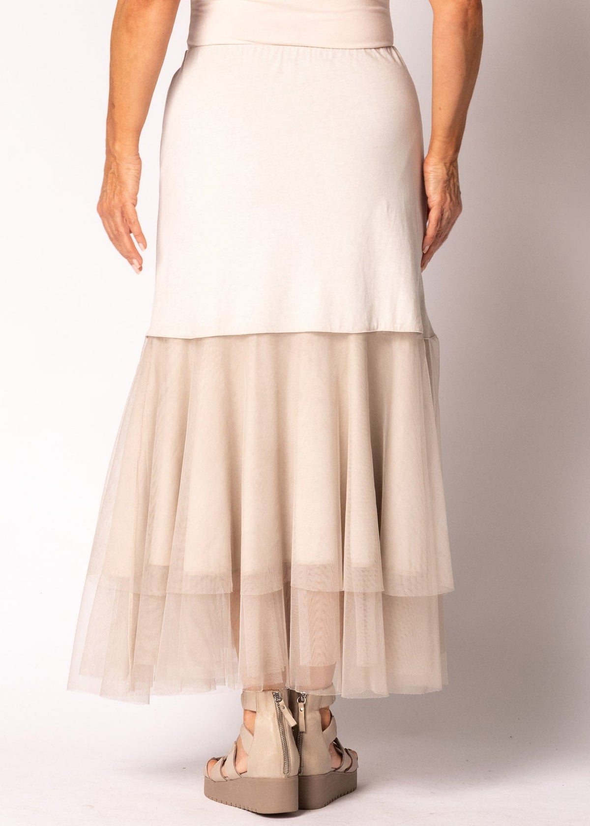 Ondine Cotton Skirt in Antique Beige