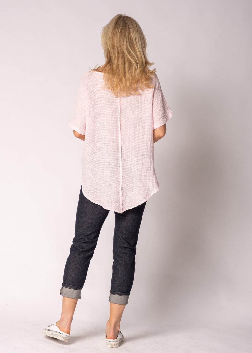 Nalina Linen Top in Modena Pink